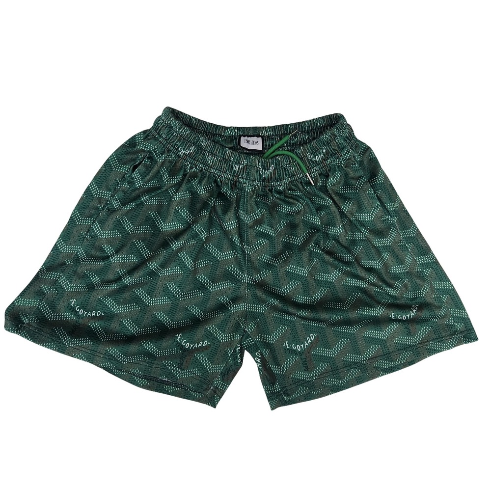 Temptations Mesh Basketball Shorts Green All Over Graphic Small Streetwear EUC